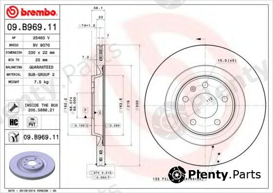  BREMBO part 09.B969.11 (09B96911) Brake Disc