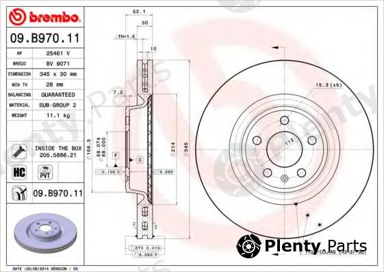  BREMBO part 09.B970.11 (09B97011) Brake Disc