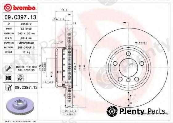 BREMBO part 09.C397.13 (09C39713) Brake Disc