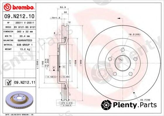  BREMBO part 09.N212.10 (09N21210) Brake Disc