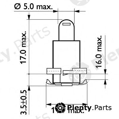  PHILIPS part 24029CP Bulb, instrument lighting; Bulb; Bulb, instrument lighting