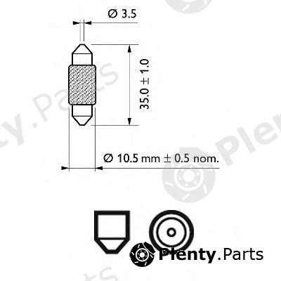  PHILIPS part 12854CP Bulb, boot interior light