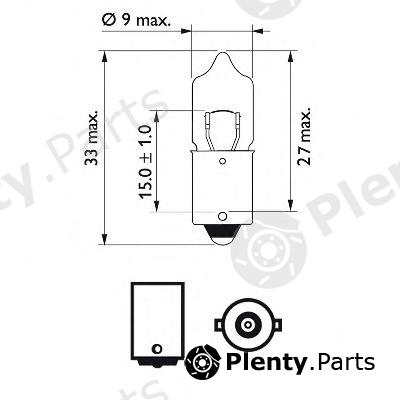  PHILIPS part 12023CP Bulb, park-/position light