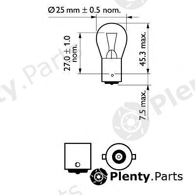  PHILIPS part 12445CP Bulb, auxiliary stop light