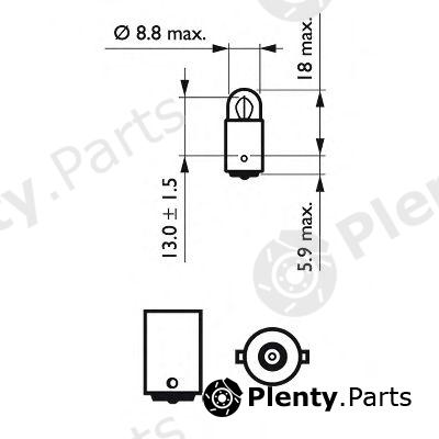  PHILIPS part 12913CP Bulb; Bulb, door puddle light; Bulb, automatic shift console