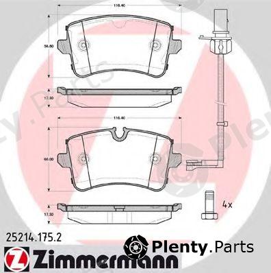  ZIMMERMANN part 25214.175.2 (252141752) Brake Pad Set, disc brake
