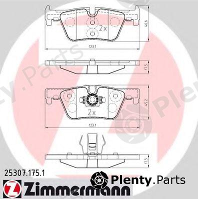  ZIMMERMANN part 25307.175.1 (253071751) Brake Pad Set, disc brake