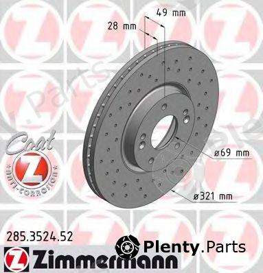 ZIMMERMANN part 285.3524.52 (285352452) Brake Disc
