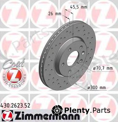  ZIMMERMANN part 430.2623.52 (430262352) Brake Disc