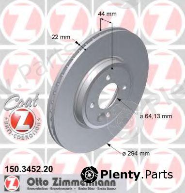  ZIMMERMANN part 150.3452.20 (150345220) Brake Disc