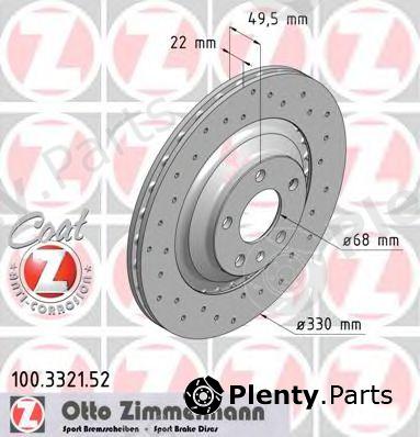  ZIMMERMANN part 100.3321.52 (100332152) Brake Disc