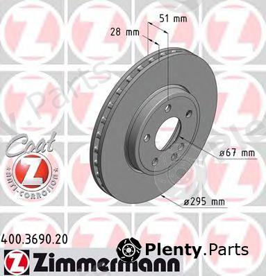  ZIMMERMANN part 400.3690.20 (400369020) Brake Disc