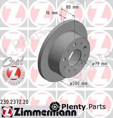  ZIMMERMANN part 230.2372.20 (230237220) Brake Disc
