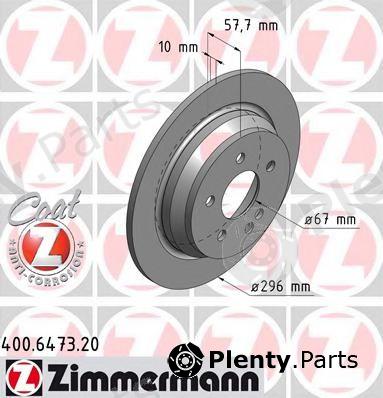 ZIMMERMANN part 400.6473.20 (400647320) Brake Disc