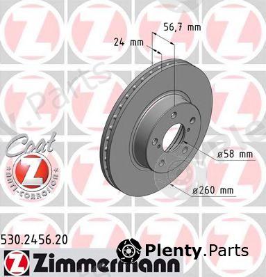  ZIMMERMANN part 530.2456.20 (530245620) Brake Disc