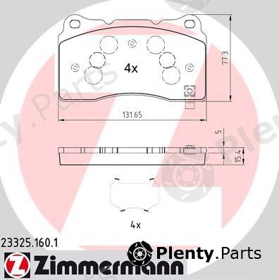  ZIMMERMANN part 23325.160.1 (233251601) Brake Pad Set, disc brake