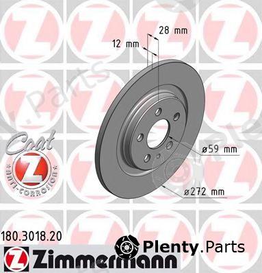  ZIMMERMANN part 180.3018.20 (180301820) Brake Disc