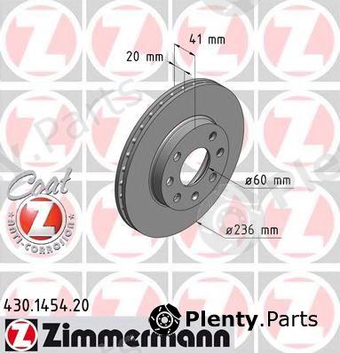  ZIMMERMANN part 430.1454.20 (430145420) Brake Disc