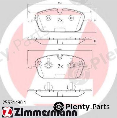  ZIMMERMANN part 25531.190.1 (255311901) Brake Pad Set, disc brake
