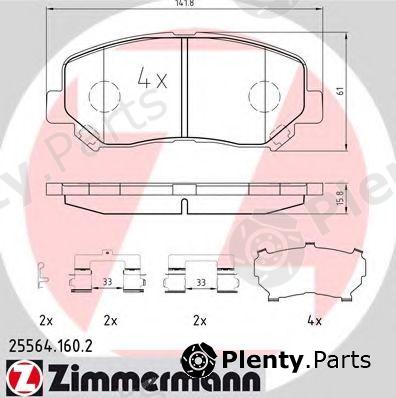  ZIMMERMANN part 25564.160.2 (255641602) Brake Pad Set, disc brake