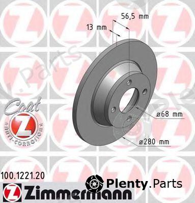  ZIMMERMANN part 100.1221.20 (100122120) Brake Disc