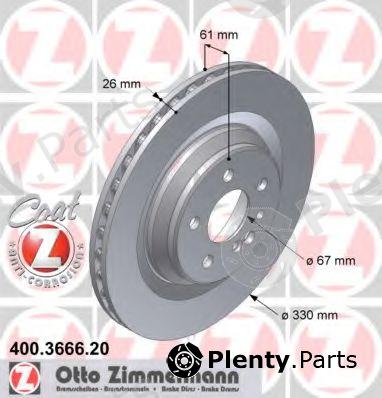  ZIMMERMANN part 400.3666.20 (400366620) Brake Disc