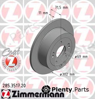  ZIMMERMANN part 285.3517.20 (285351720) Brake Disc
