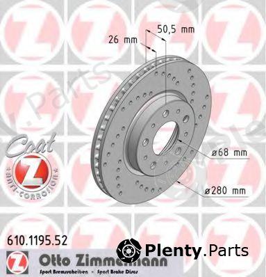  ZIMMERMANN part 610.1195.52 (610119552) Brake Disc