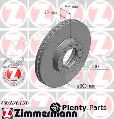  ZIMMERMANN part 230.6267.20 (230626720) Brake Disc