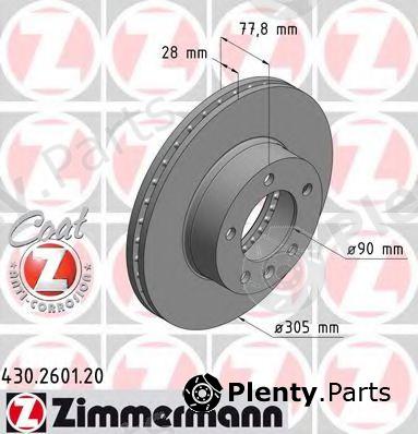  ZIMMERMANN part 430.2601.20 (430260120) Brake Disc
