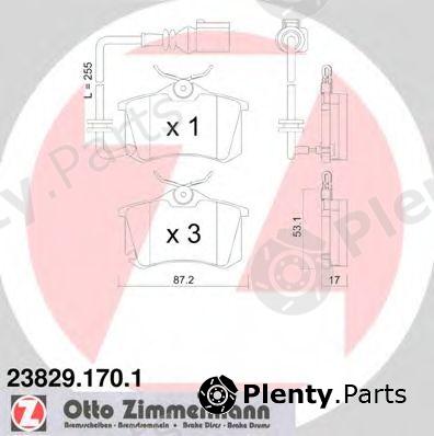  ZIMMERMANN part 23829.170.1 (238291701) Brake Pad Set, disc brake