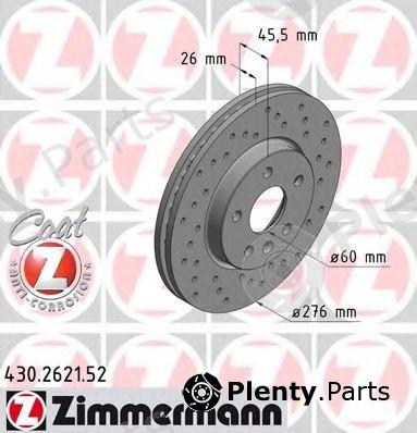  ZIMMERMANN part 430.2621.52 (430262152) Brake Disc
