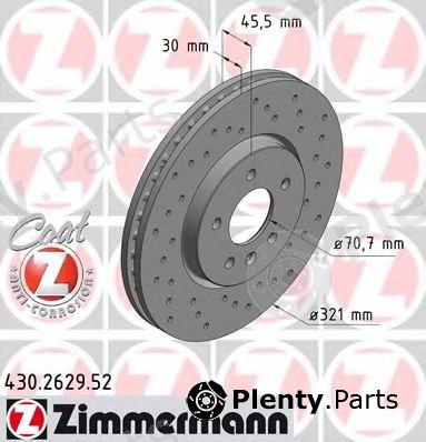  ZIMMERMANN part 430.2629.52 (430262952) Brake Disc