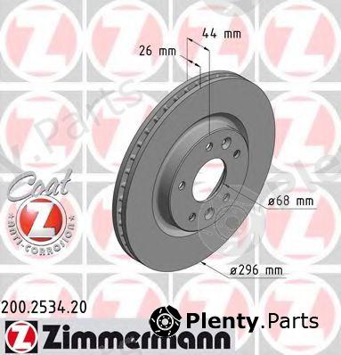  ZIMMERMANN part 200.2534.20 (200253420) Brake Disc