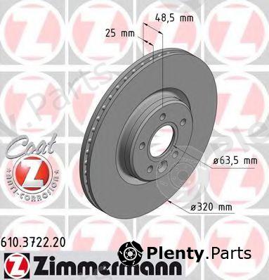  ZIMMERMANN part 610.3722.20 (610372220) Brake Disc