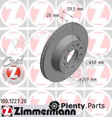  ZIMMERMANN part 100.1227.20 (100122720) Brake Disc