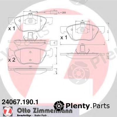 ZIMMERMANN part 24067.190.1 (240671901) Brake Pad Set, disc brake