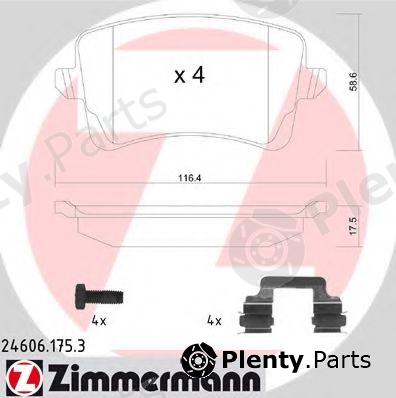  ZIMMERMANN part 24606.175.3 (246061753) Brake Pad Set, disc brake