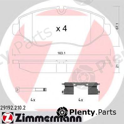  ZIMMERMANN part 29192.210.2 (291922102) Brake Pad Set, disc brake