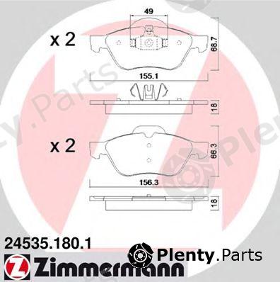  ZIMMERMANN part 24535.180.1 (245351801) Brake Pad Set, disc brake