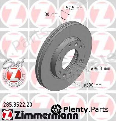  ZIMMERMANN part 285.3522.20 (285352220) Brake Disc