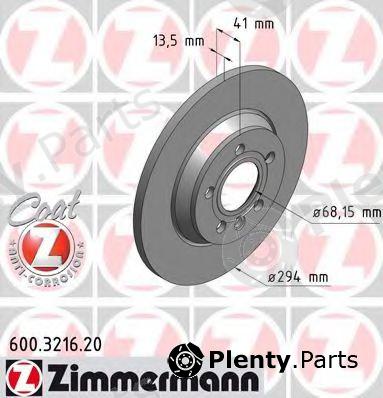  ZIMMERMANN part 600.3216.20 (600321620) Brake Disc