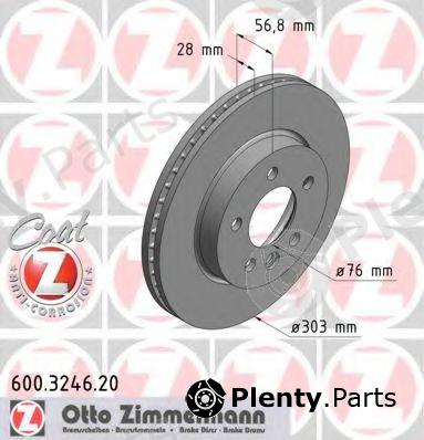  ZIMMERMANN part 600.3246.20 (600324620) Brake Disc