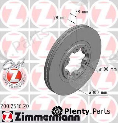  ZIMMERMANN part 200.2516.20 (200251620) Brake Disc