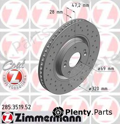  ZIMMERMANN part 285.3519.52 (285351952) Brake Disc