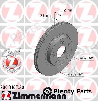  ZIMMERMANN part 280.3167.20 (280316720) Brake Disc