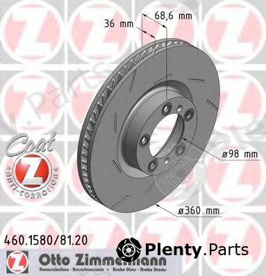  ZIMMERMANN part 460.1581.20 (460158120) Brake Disc