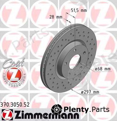  ZIMMERMANN part 370.3050.52 (370305052) Brake Disc