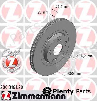  ZIMMERMANN part 280.3161.20 (280316120) Brake Disc