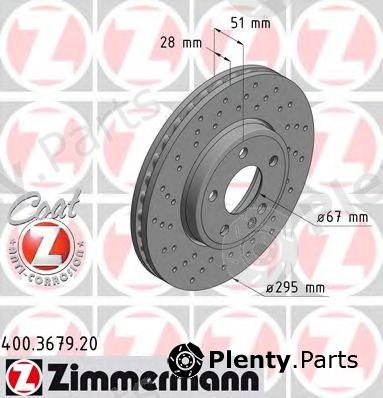 ZIMMERMANN part 400.3679.20 (400367920) Brake Disc